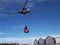 R22 Taking-off with the sling load. Spring 2011